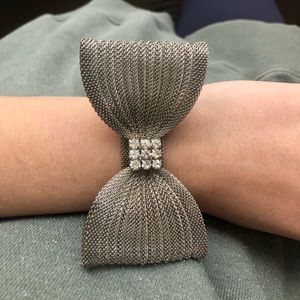 silver bow bracelet